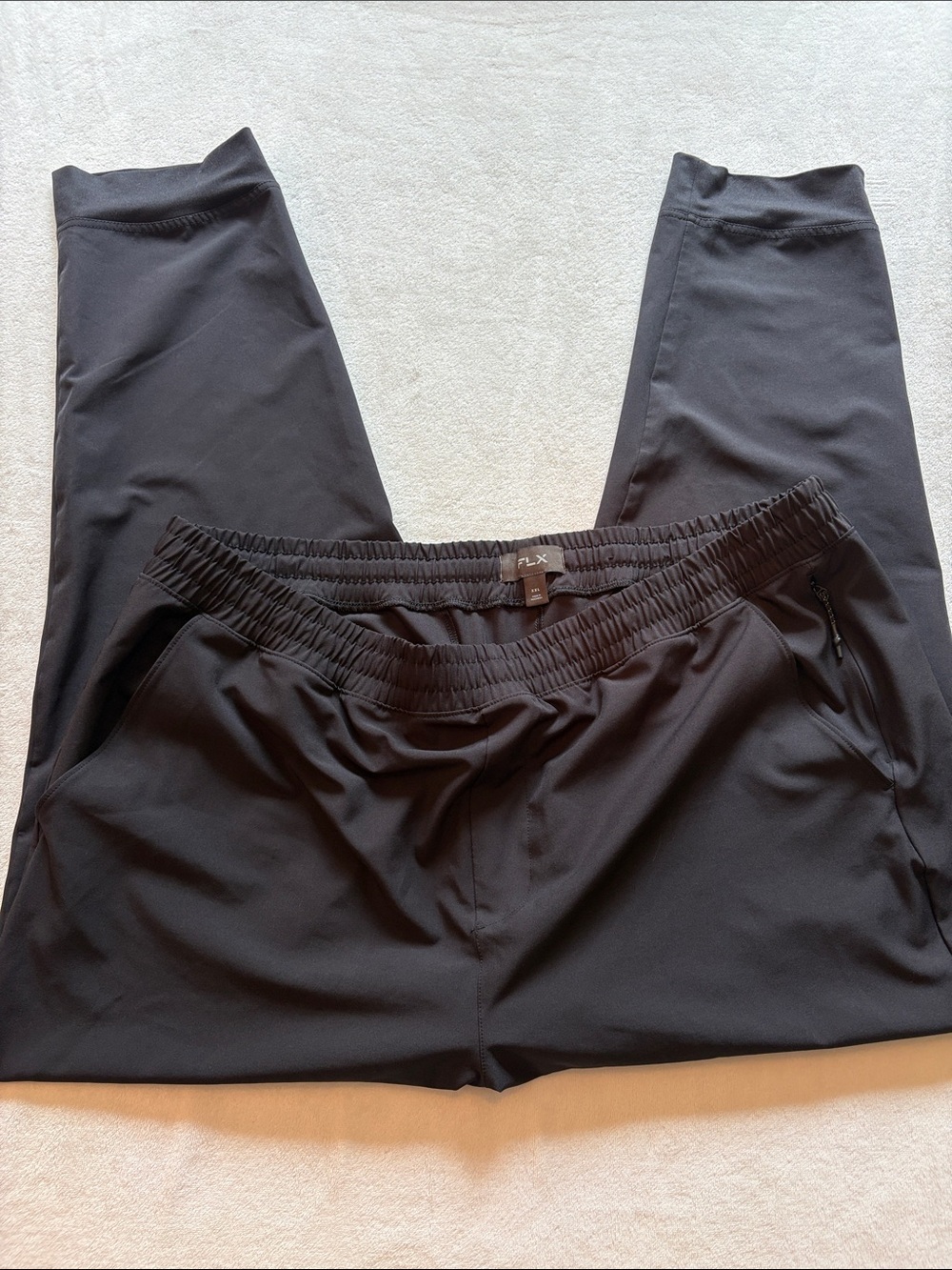FLX BLACK ACTIVE JOGGER PANTS WITH ELASTIC WAISTBAND